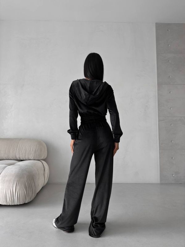 Костюм спортивний велюровий чорного кольору