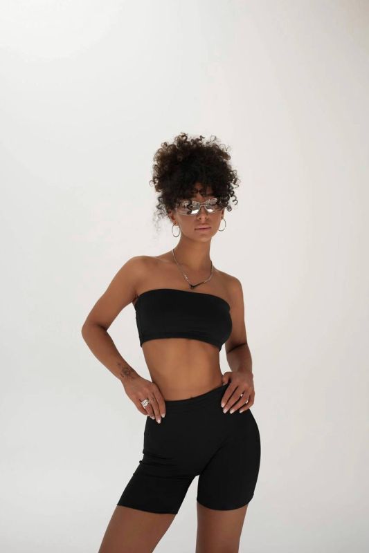 Костюм (топ+велосипедки) Skinny Black