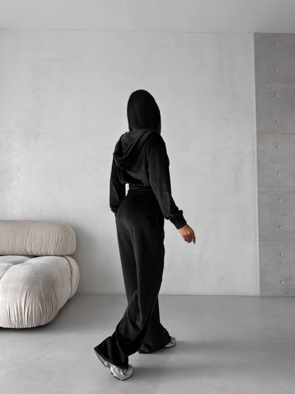 Костюм спортивний велюровий чорного кольору