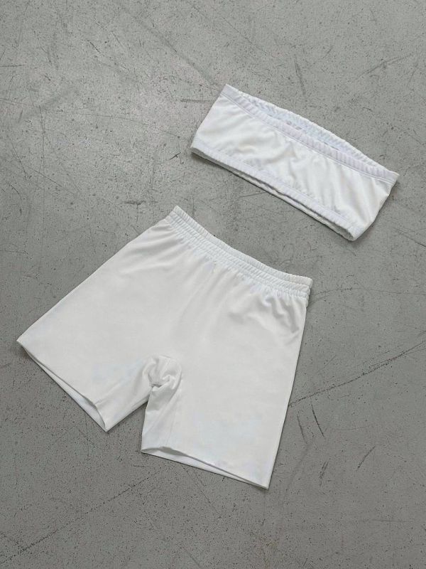 Костюм (топ+велосипедки) Skinny White